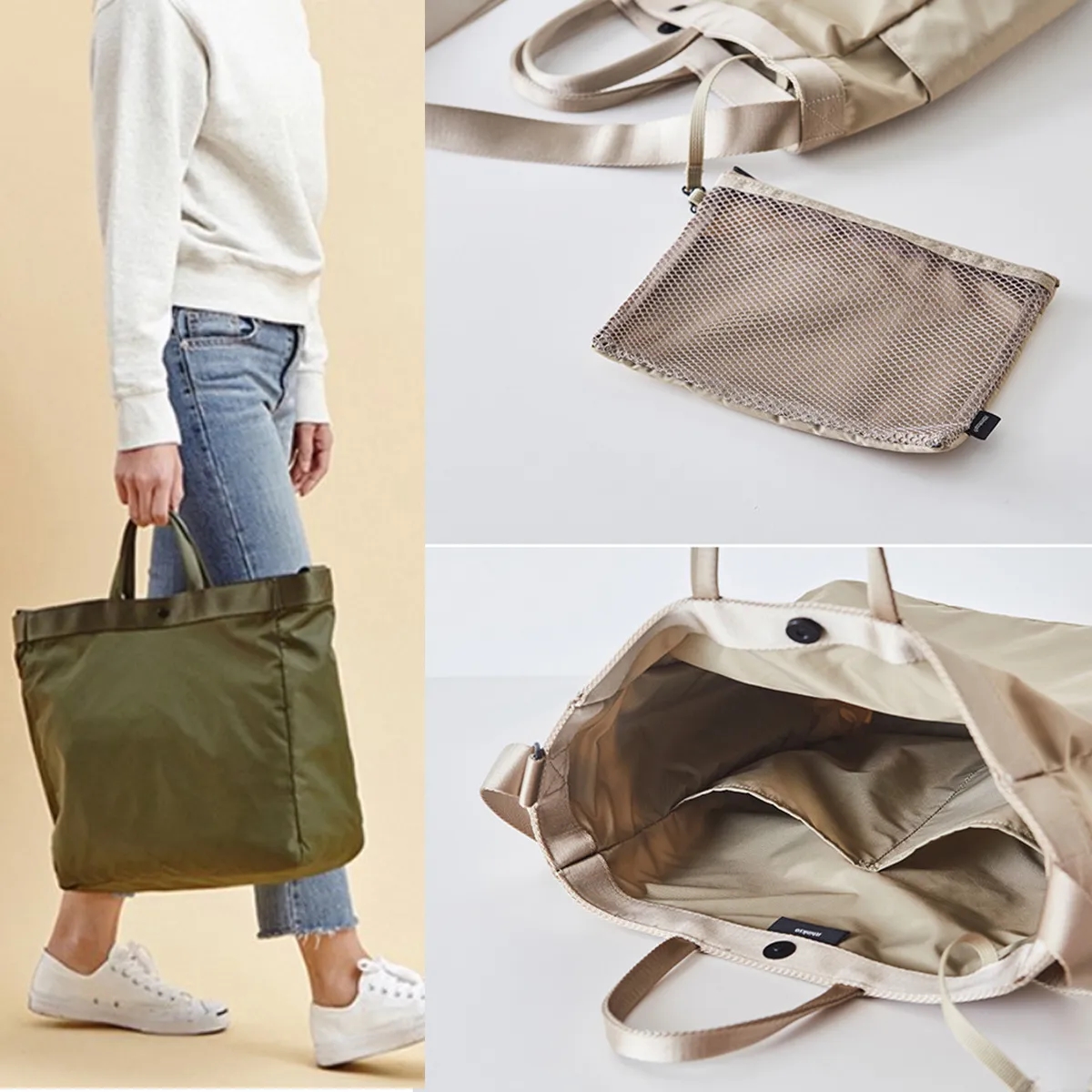 Nylon Lightweight Portable Shoulder Tote Bag Handbag 3