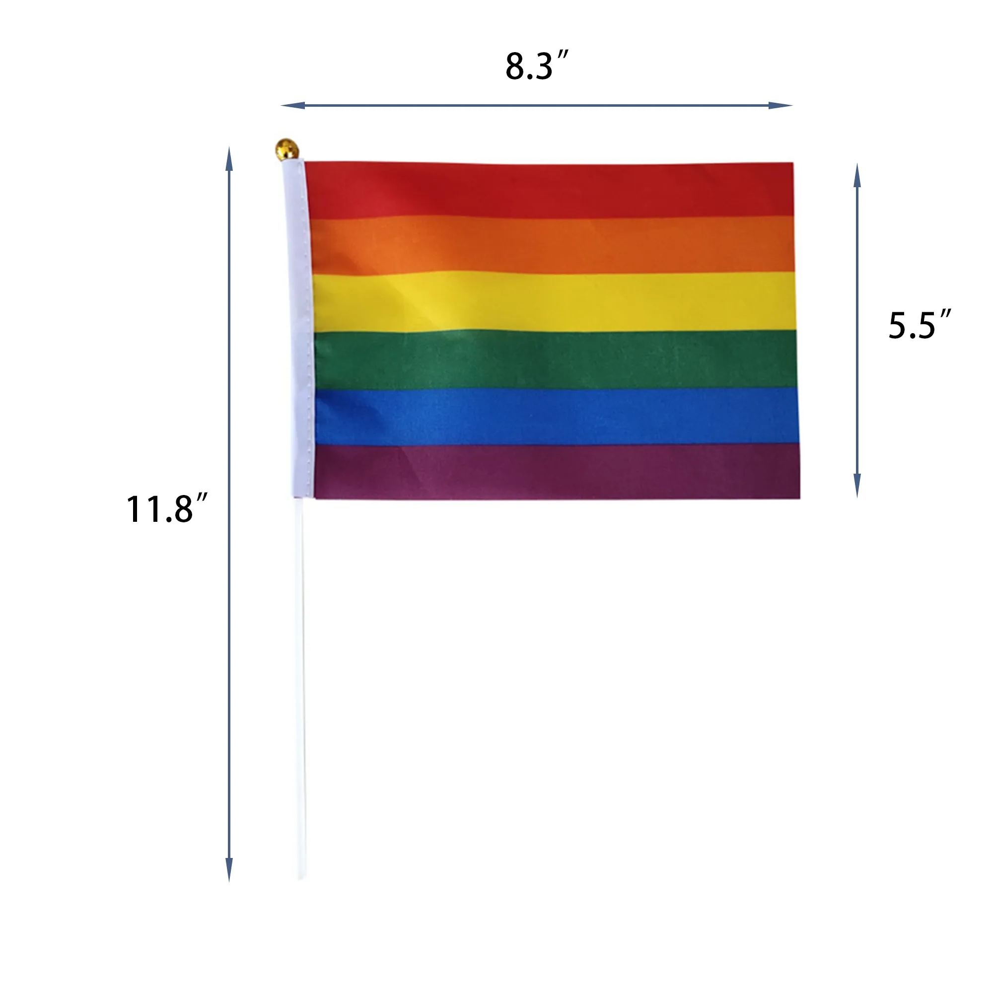 MOQ50 100D polyester Hand Flag 6