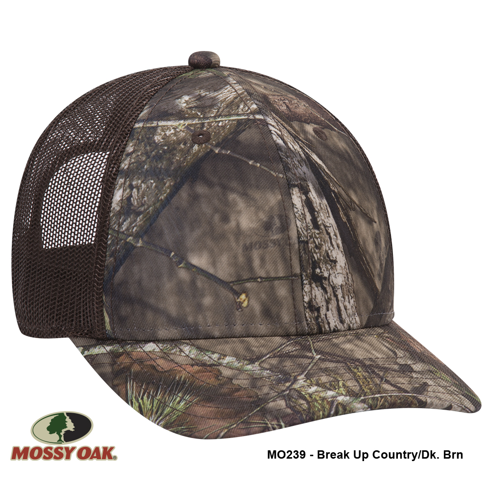 OTTO CAP Mossy Oak Camouflage Superior Polyester Twill 6 Panel Low Profile Mesh Back Baseball Cap 2