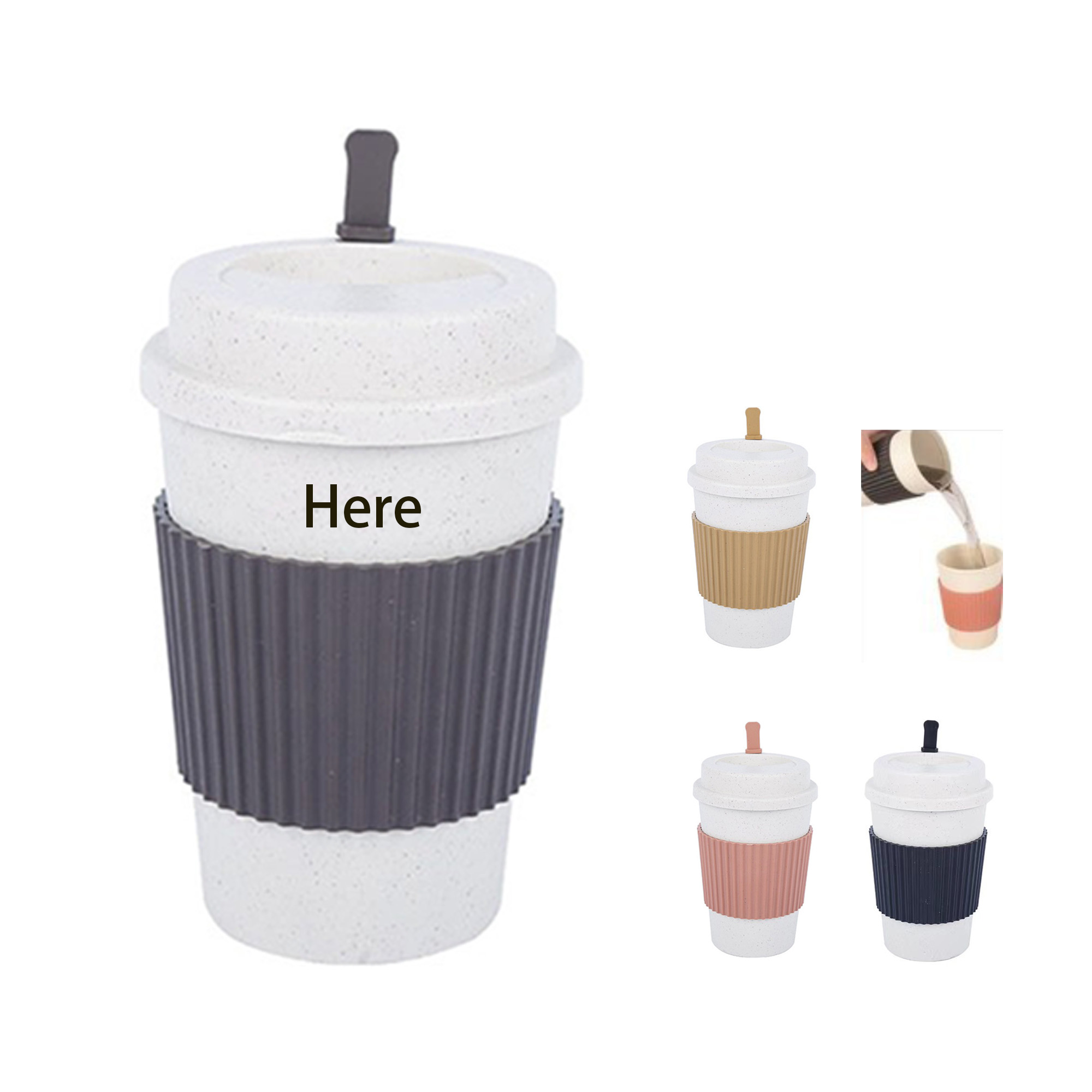 17oz Wheat Straw Travle Coffee With Sleeve 2