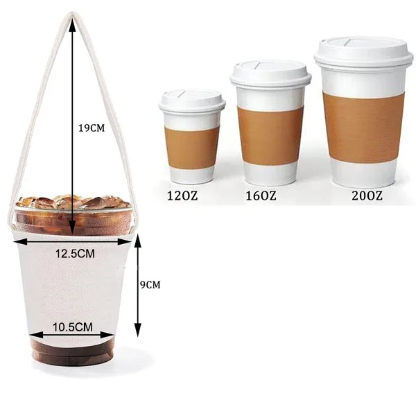 Cotton Canvas Cup Sleeves with Strap 4