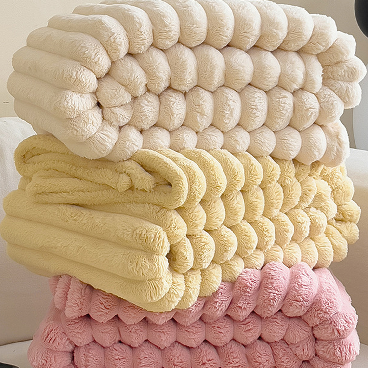 polyester Reversible Double-Sided Sofa Flannel Blanket 2