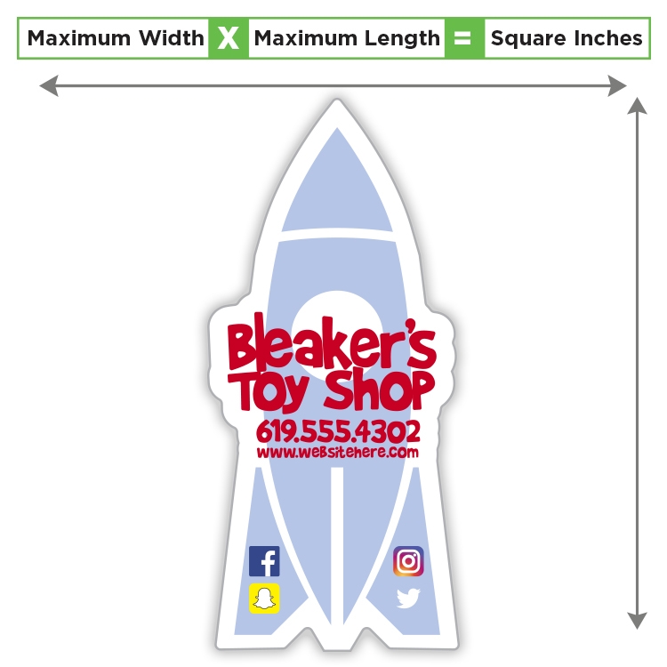 Custom Shape Magnet - 80 to 168 Square Inches - 25 Mil. 1