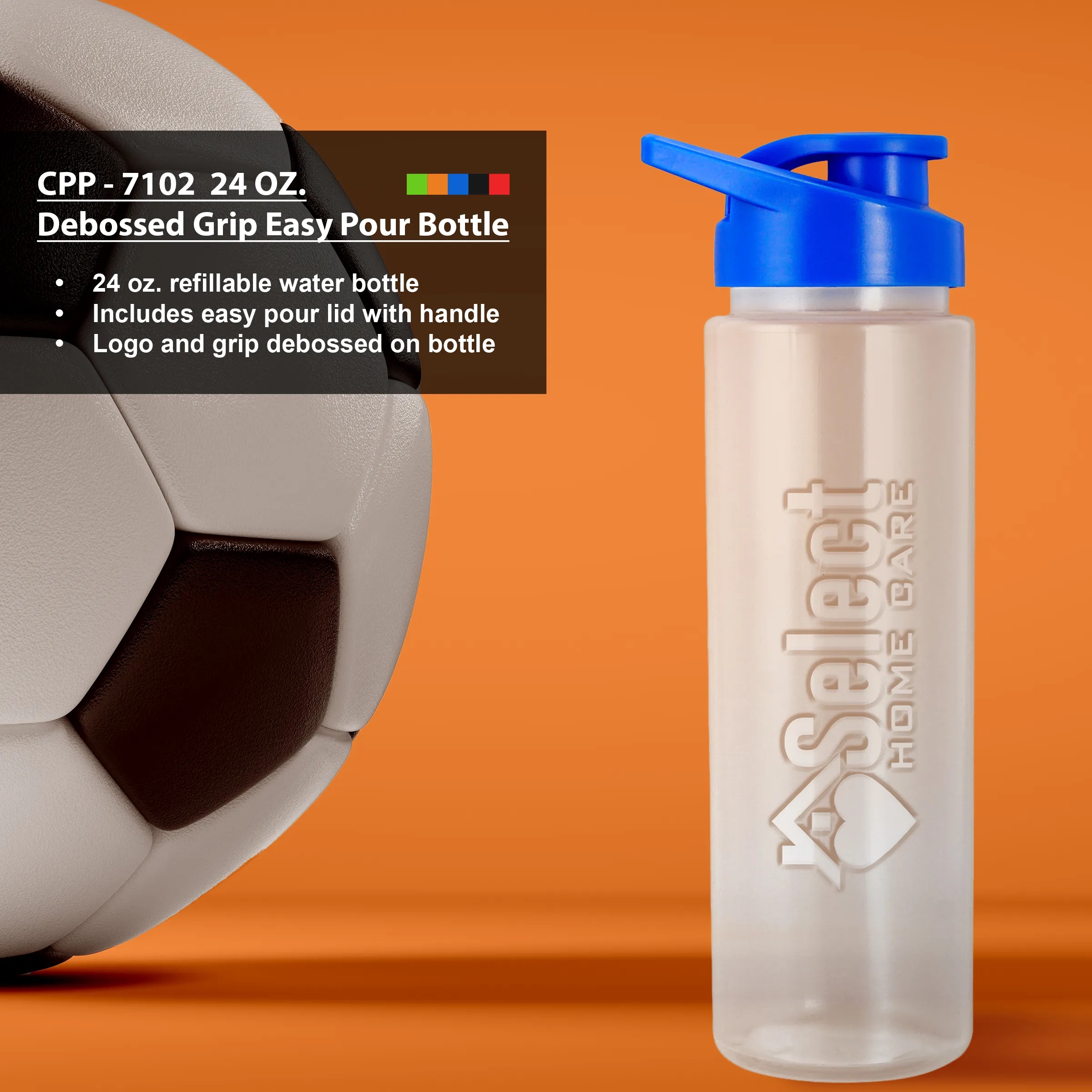 24 OZ. DEBOSSED GRIP EASY POUR BOTTLE 14