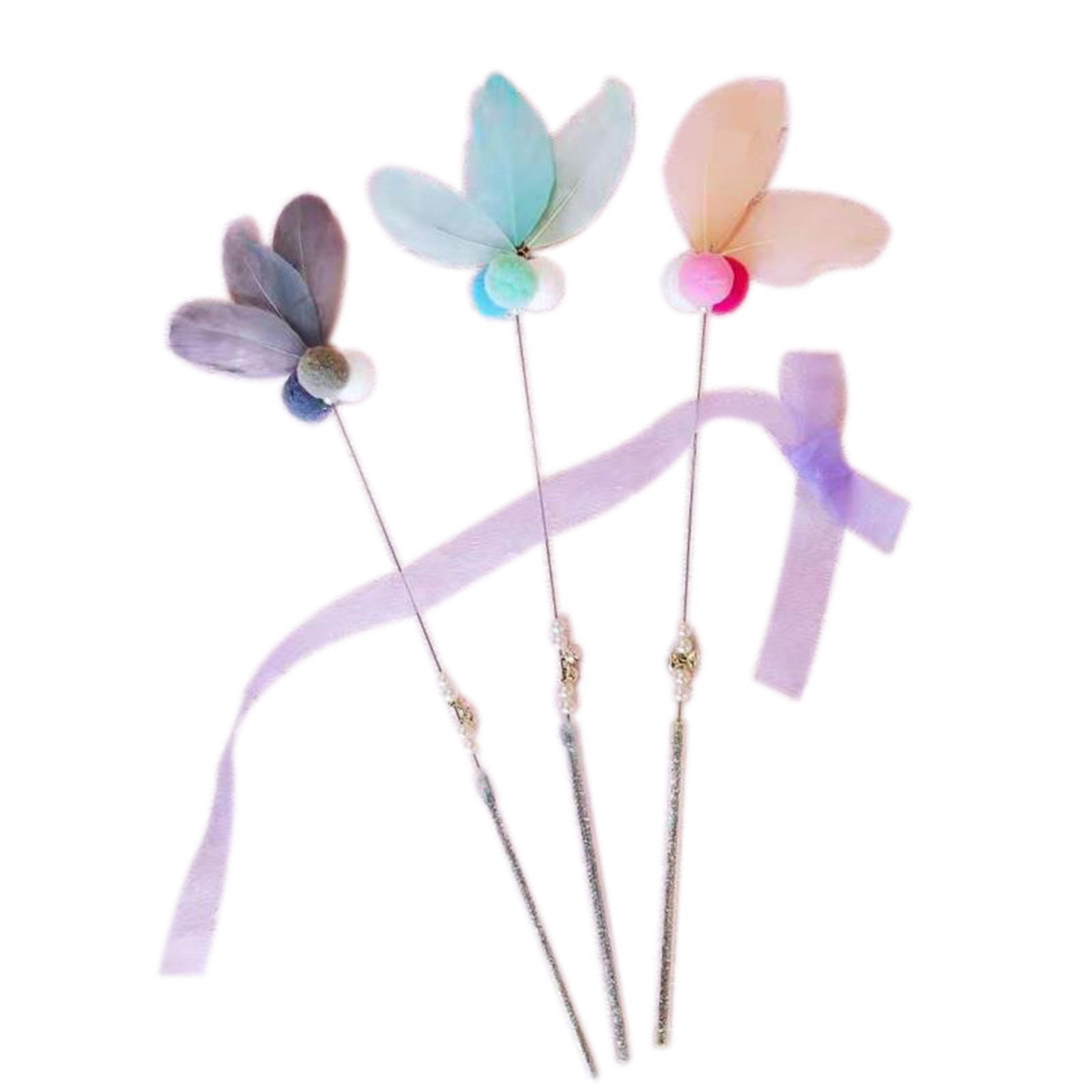 Pet Dog Cat Wand Toy Flower With Bell 3