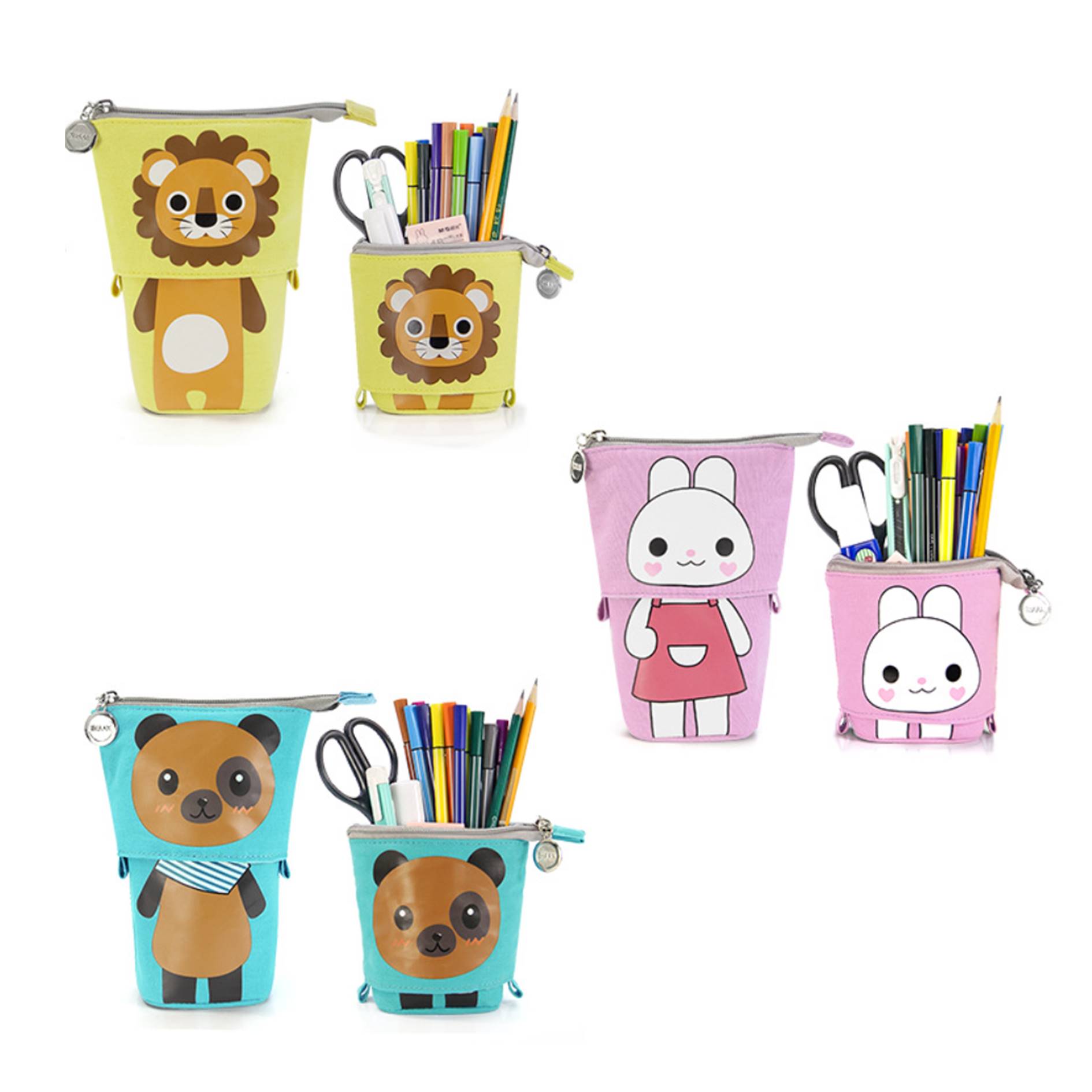 Cute Animal Pattern Standing Pencil Case For Kids 1
