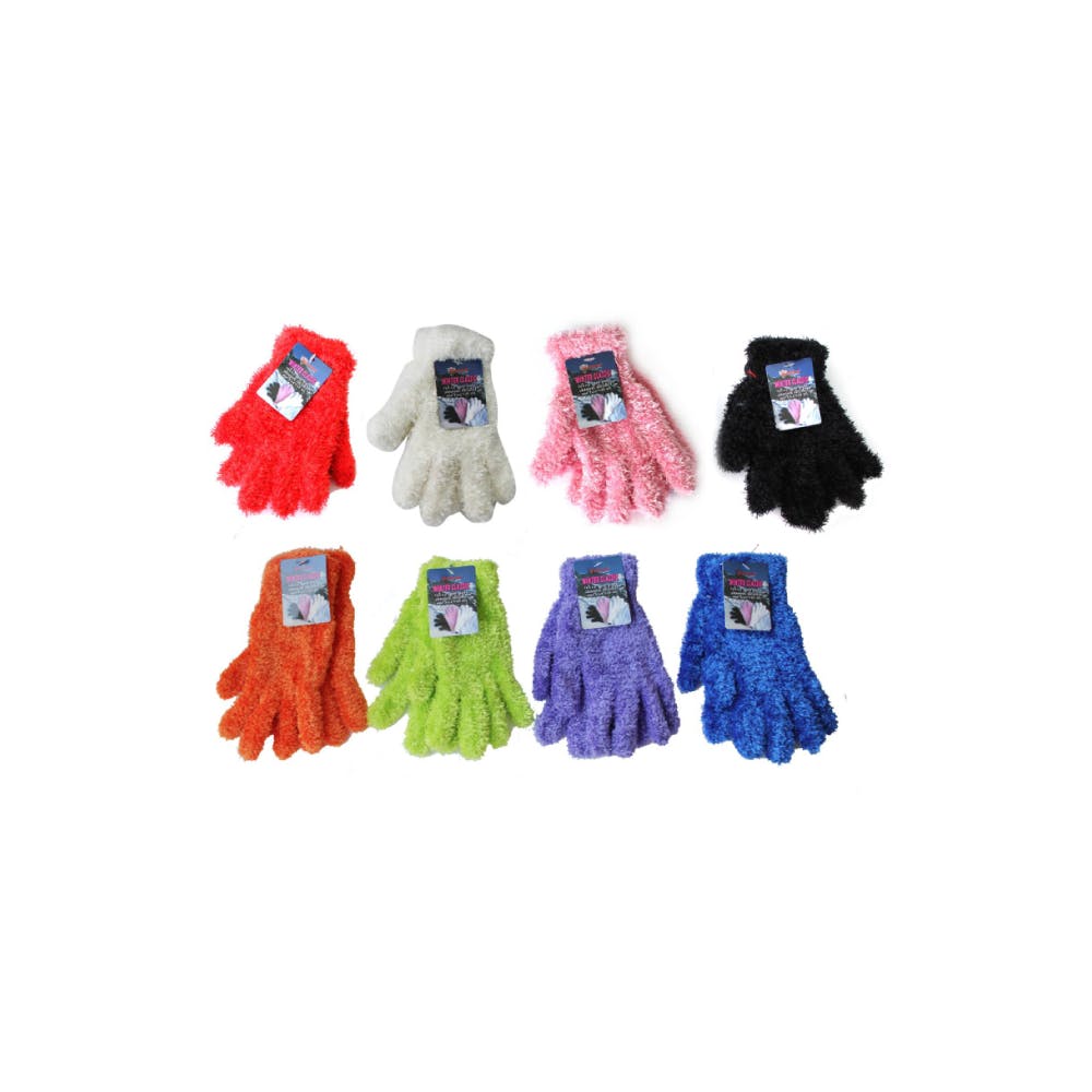 Womens' Feather Yarn Gloves Assorted 1