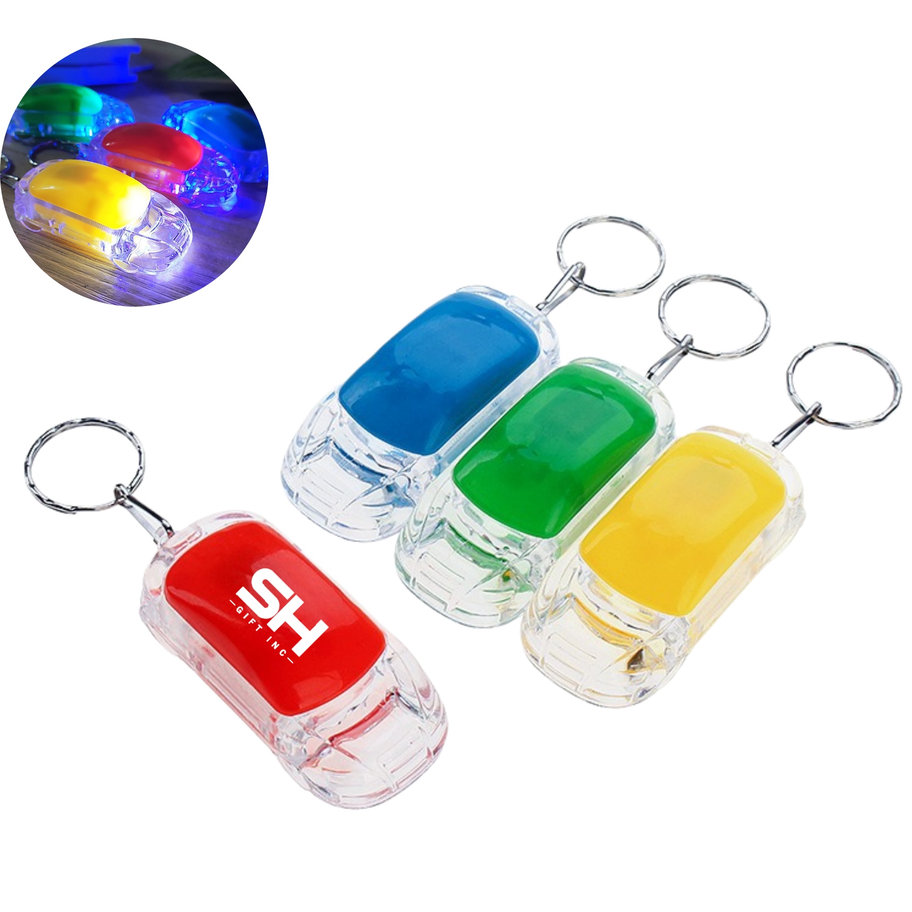 Led Light Car Shape Keychain 3