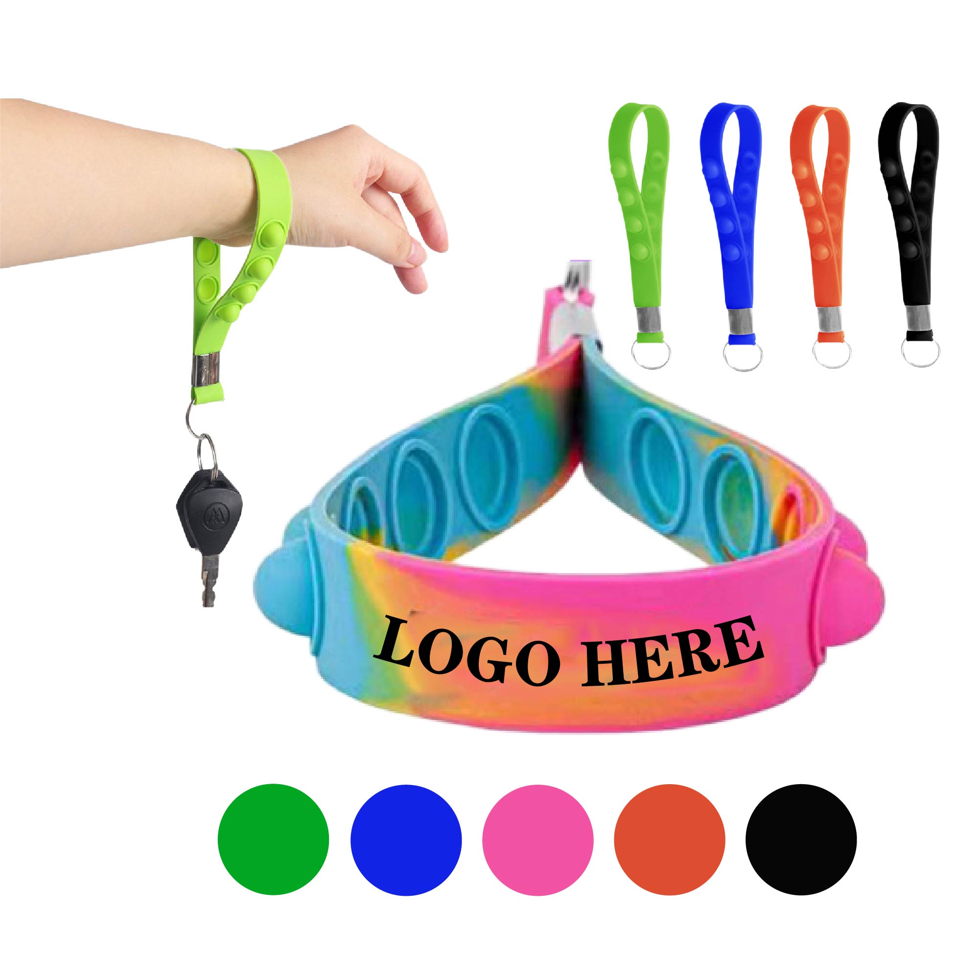 Push Popper Bubble Wristband Keychain 3