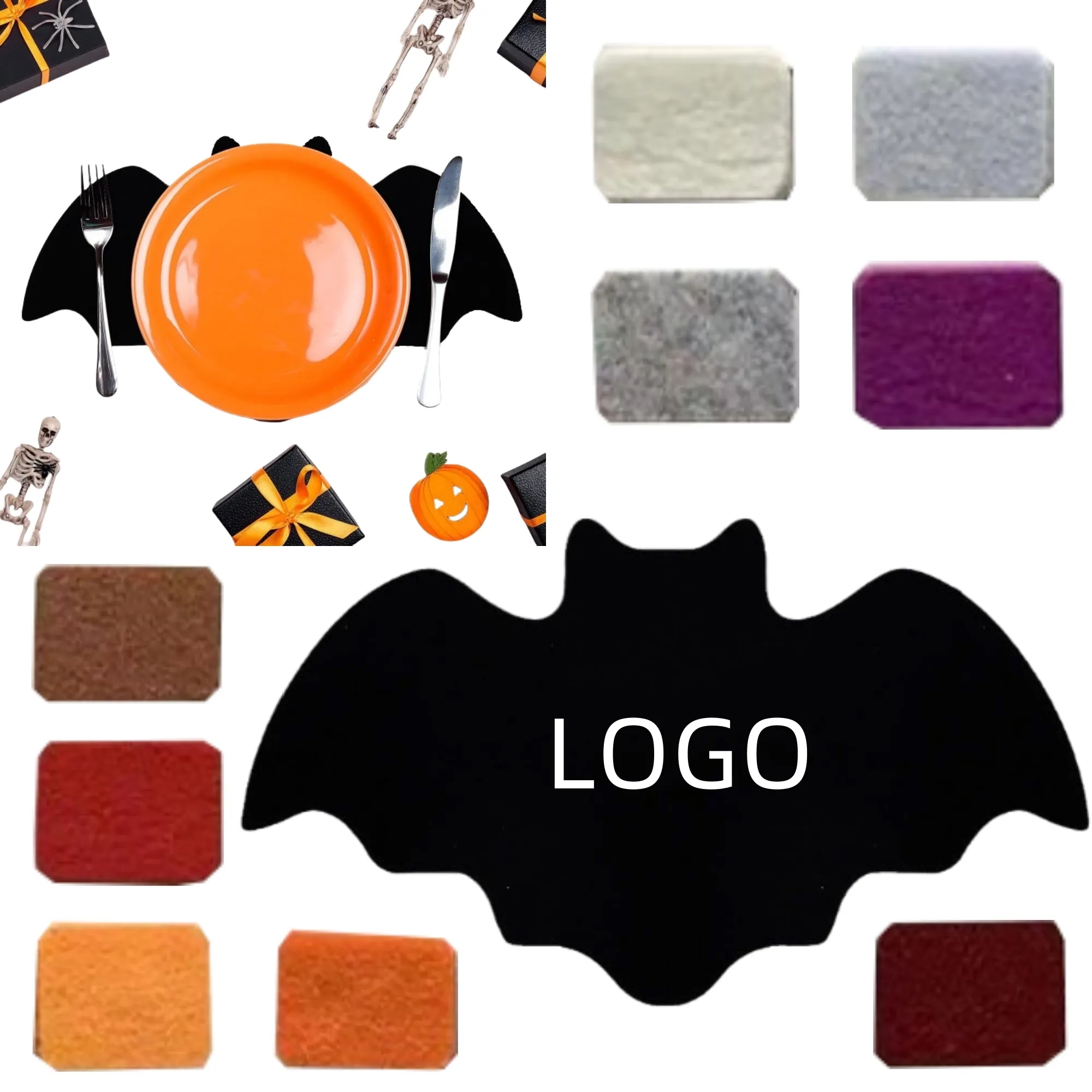 Bat-shaped Felt Dining Mat 4