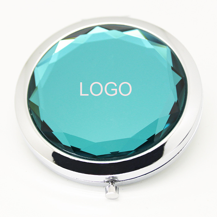 Folding Crystal Round Cosmetic Mirrors--2.76"*2.76" 2