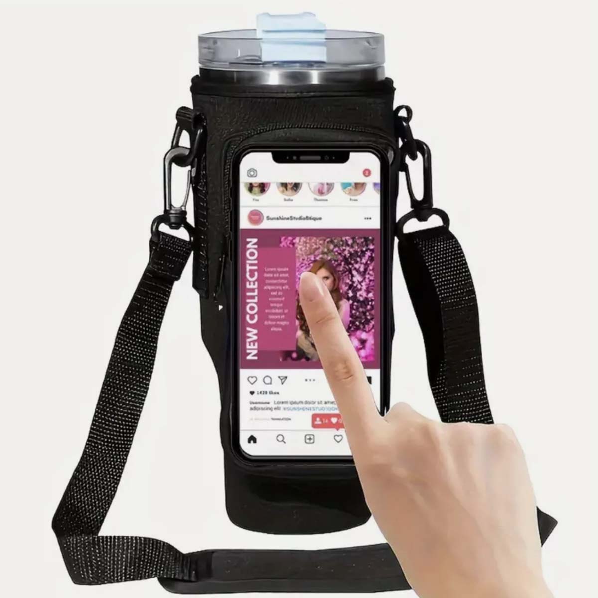 Touch Screen Water Bottle Carrier Bag for 40oz Tumbler 3