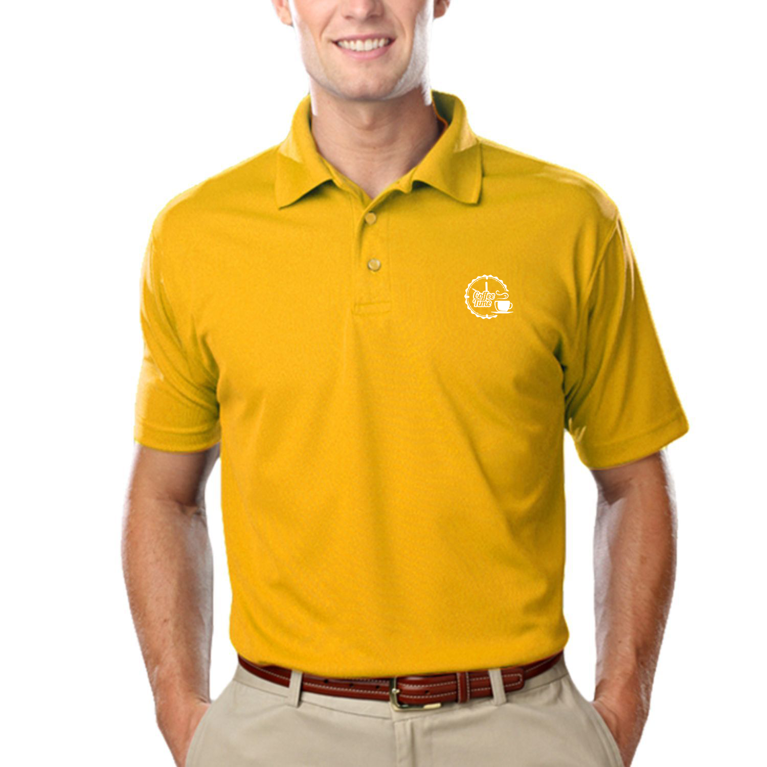 Blue Generation 3.8 oz. 100% Polyester Men's Polo Shirts 3