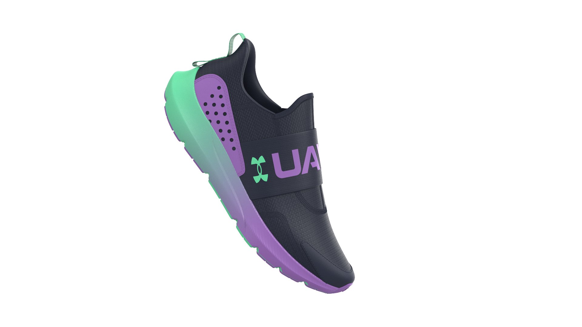 Girls' Grade School UA Surge 3 Slip MST Running Shoes, custom youth shirt with logo imprint 3