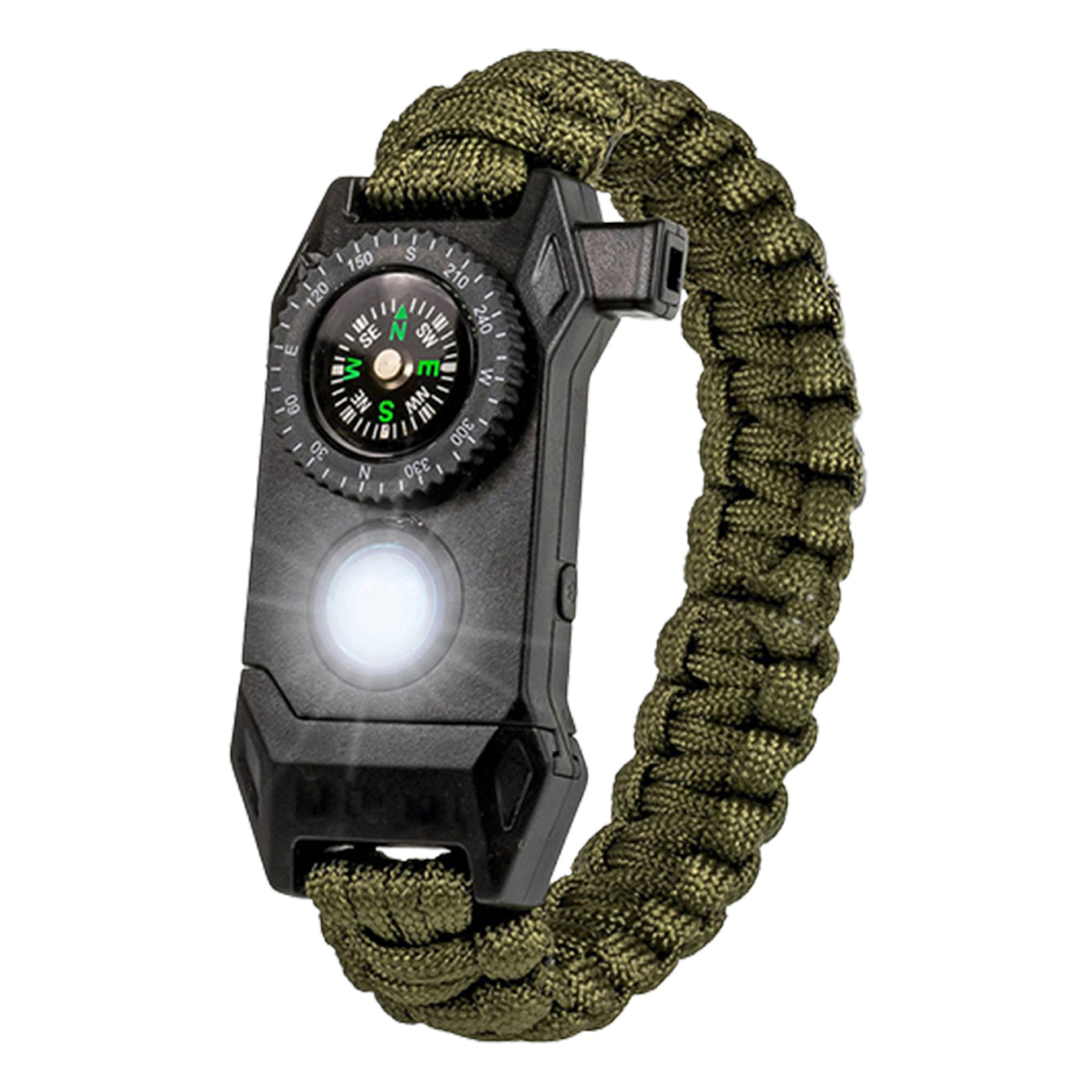 Survival Paracord Bracelet W/Sos Led Light 3