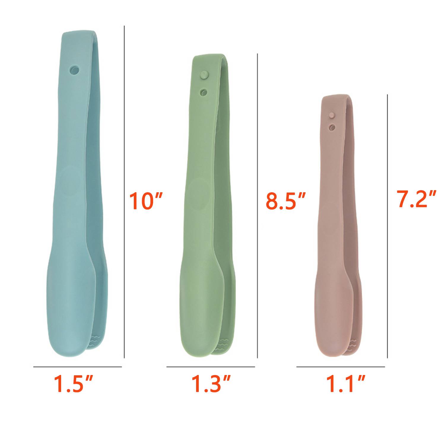 3Pcs Plastic Kitchen Tongs Set 7