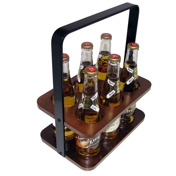 Wood 6 Pack Beverage Carrier 15