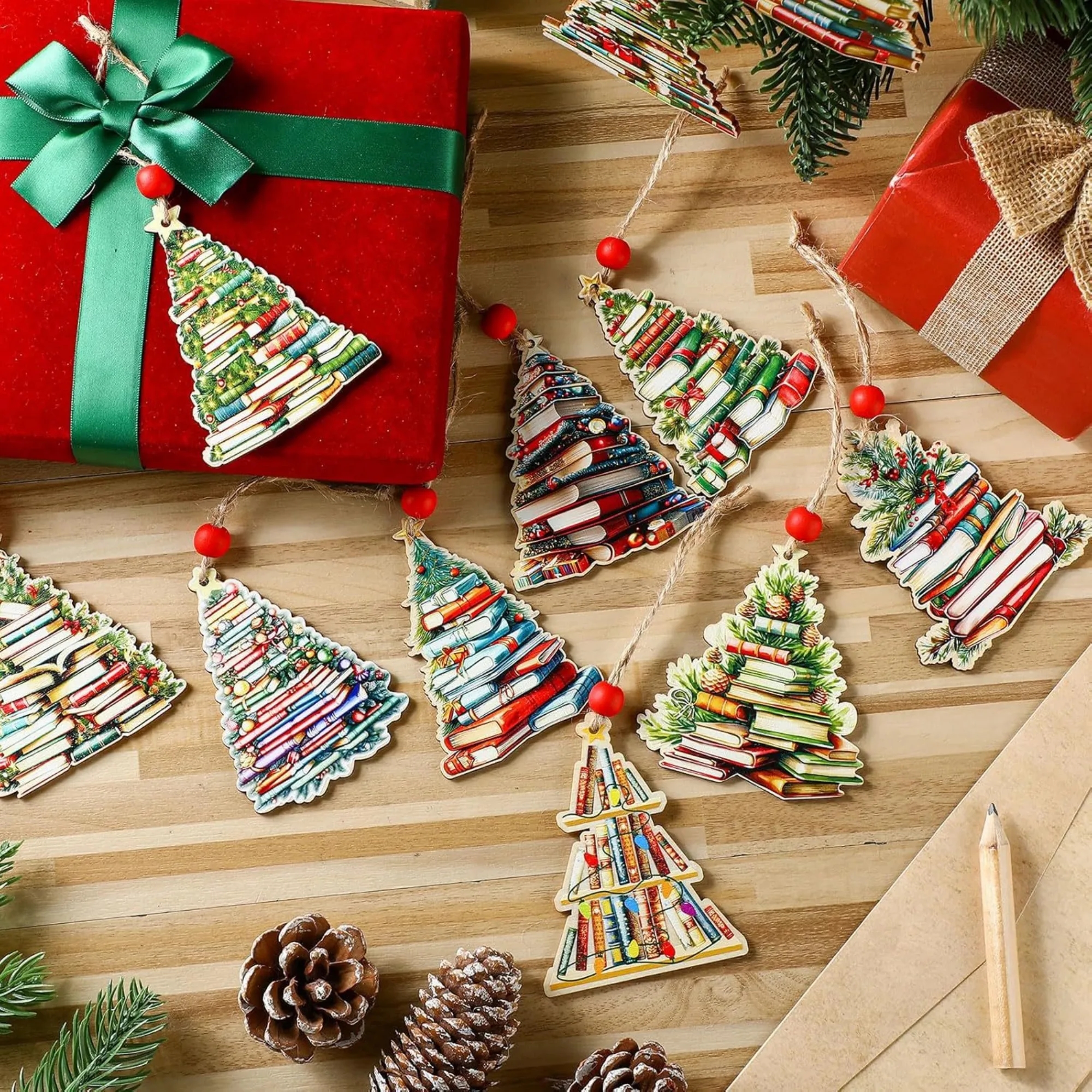 Christmas Tree Ornament Slice Wooden 6