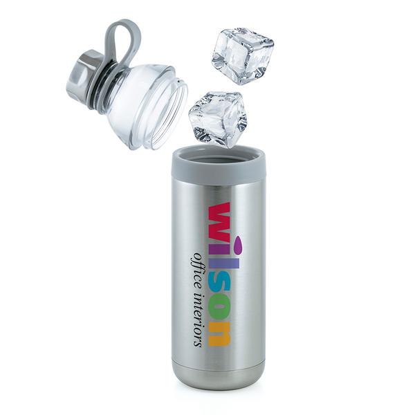 Dual Opening Stainless Steel Water Bottle - 20 Oz., custom water bottle with logo imprint 88