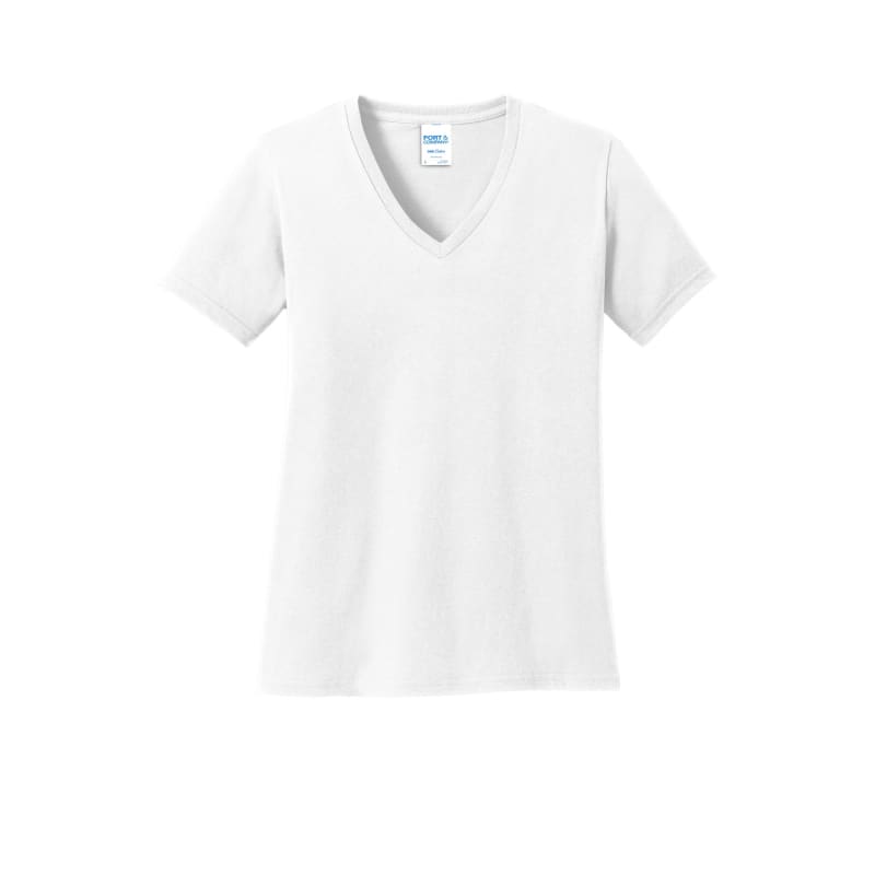 Port & Company Women's Core Cotton V-Neck Tee. 39