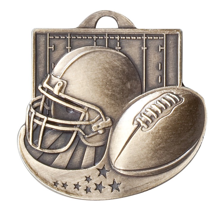 Football Star Blast Medal, 2", custom award with logo imprint 2