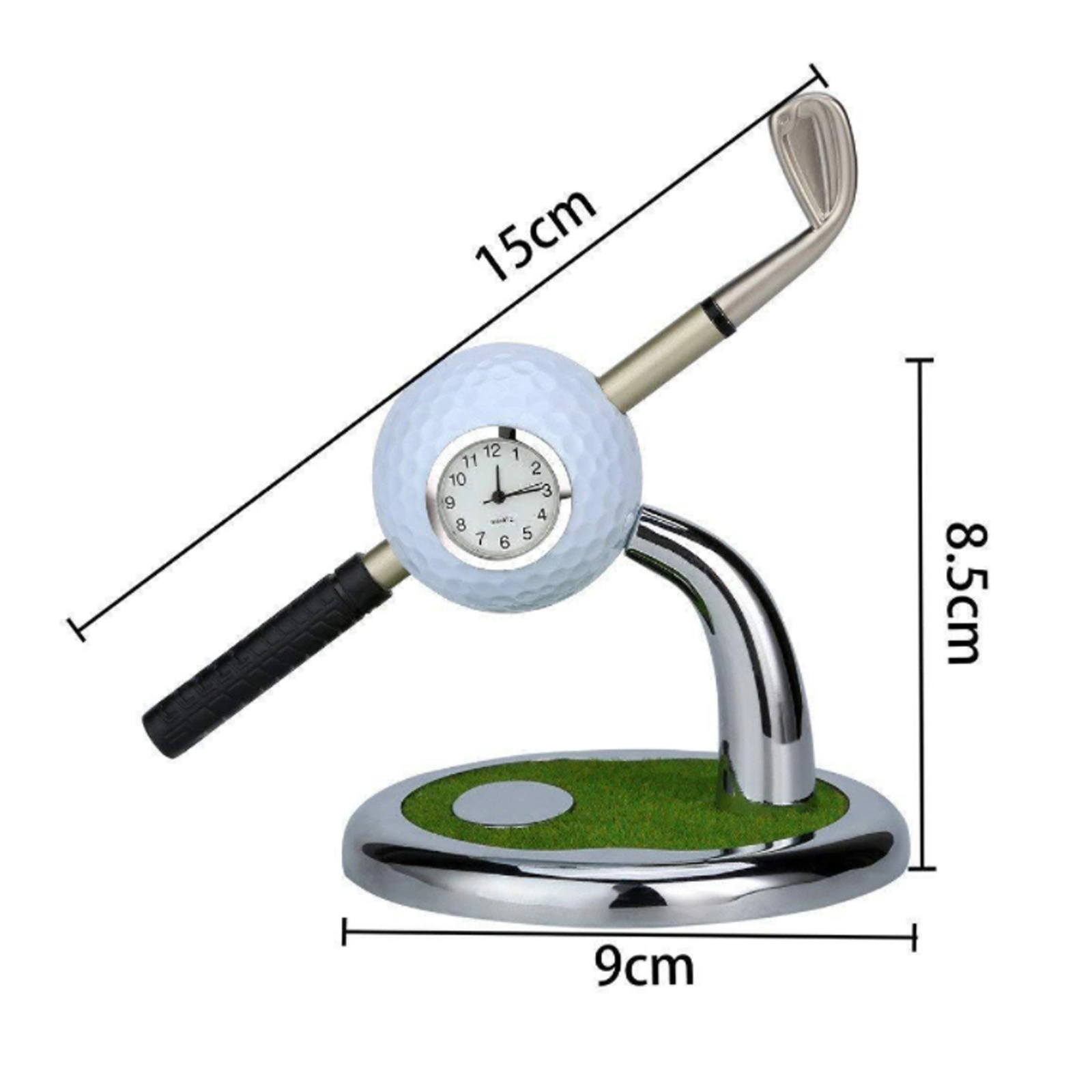 Golf Club Desk Pen Stands With Clock Base 3