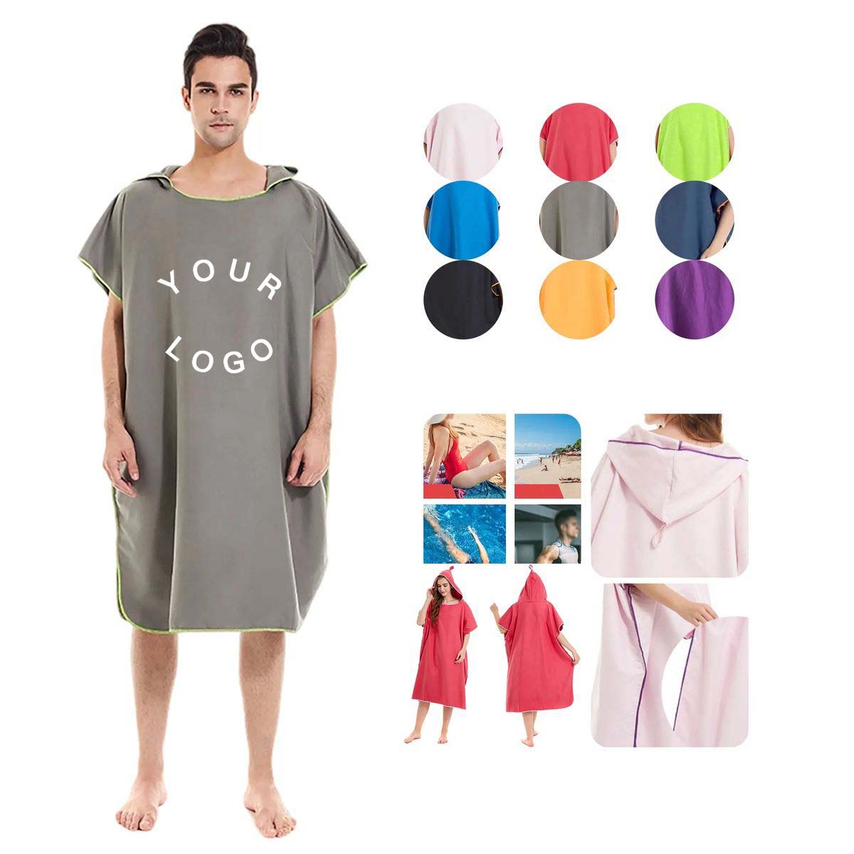 Durable Solid Color Poncho for Adults 2