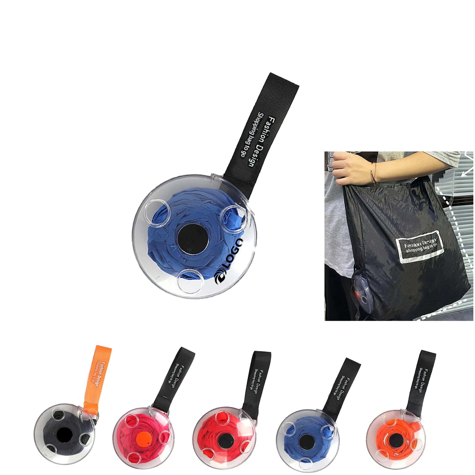 MOQ100 Disk Portable Shopping Bag, custom tote bag with logo imprint 2