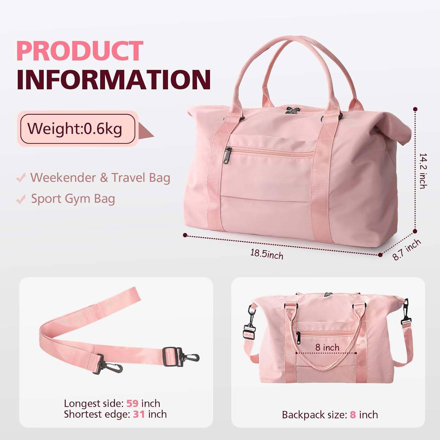 Large Capacity Canvas Travel Tote Bag 8