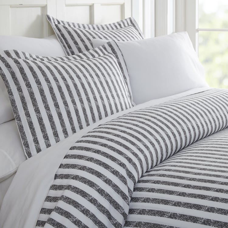 Duvet Cover Sets - Gray Stripe Twin 2 Piece 1