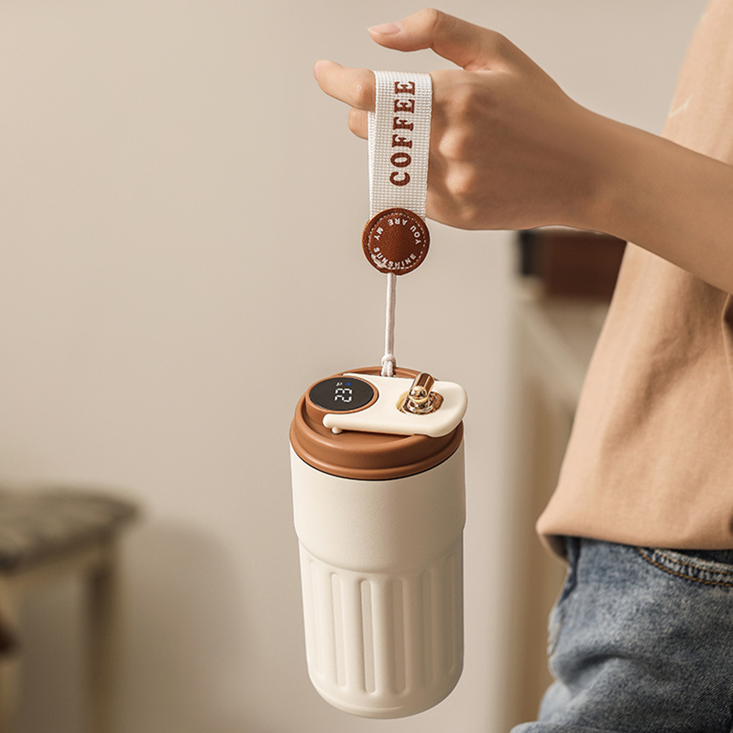 Smart Temperature Display Stainless Steel Coffee Mug 2