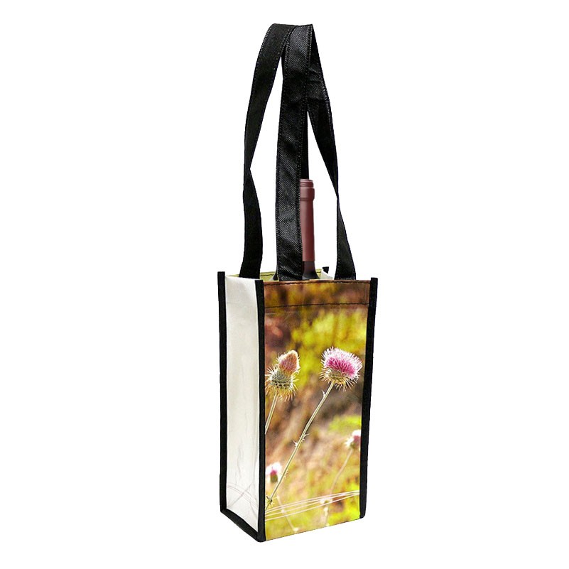 Full Color Laminated Non Wine Tote Bag - Single Bottle 1