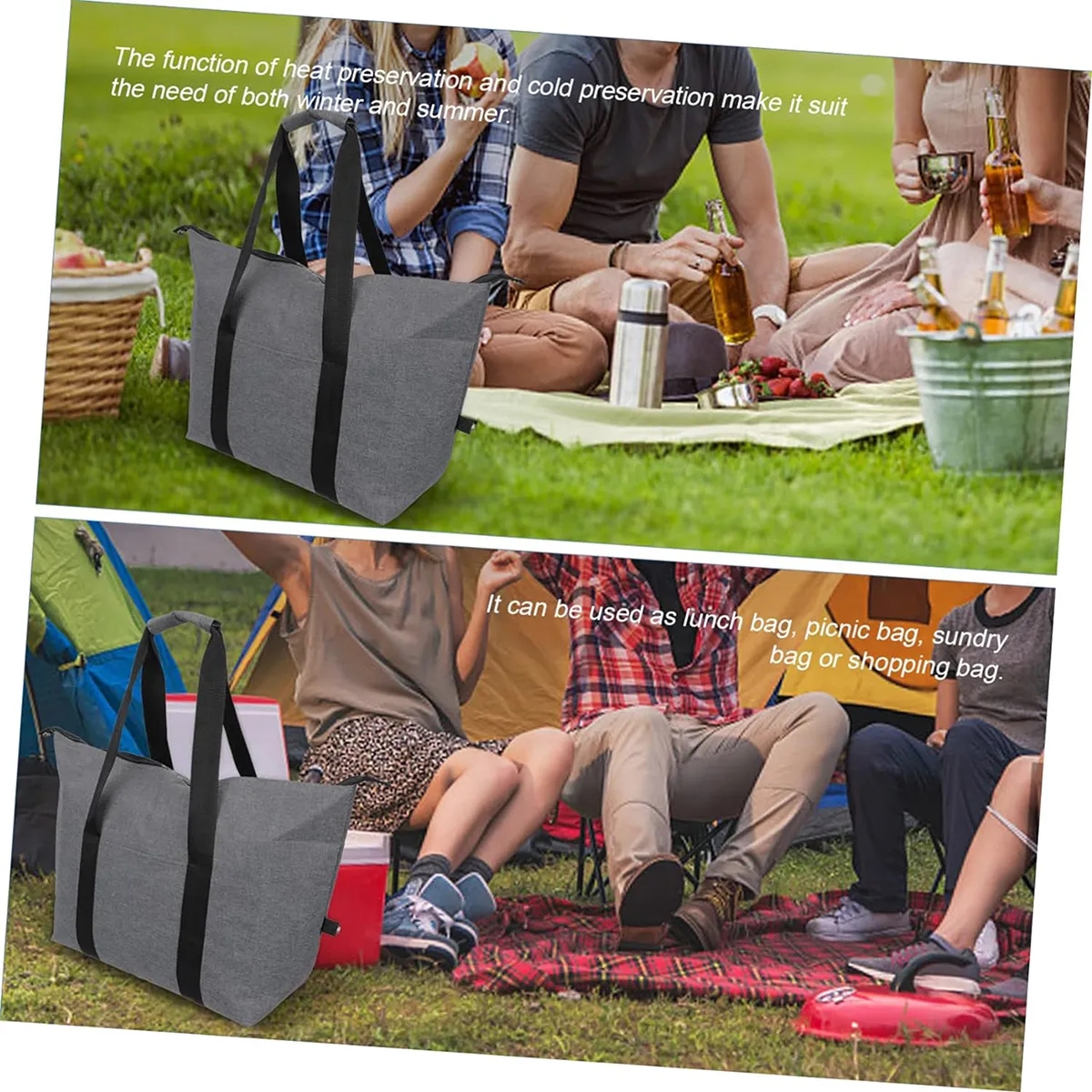 26 L Large Folding Waterproof Insulated Camping Lunch Bag 2