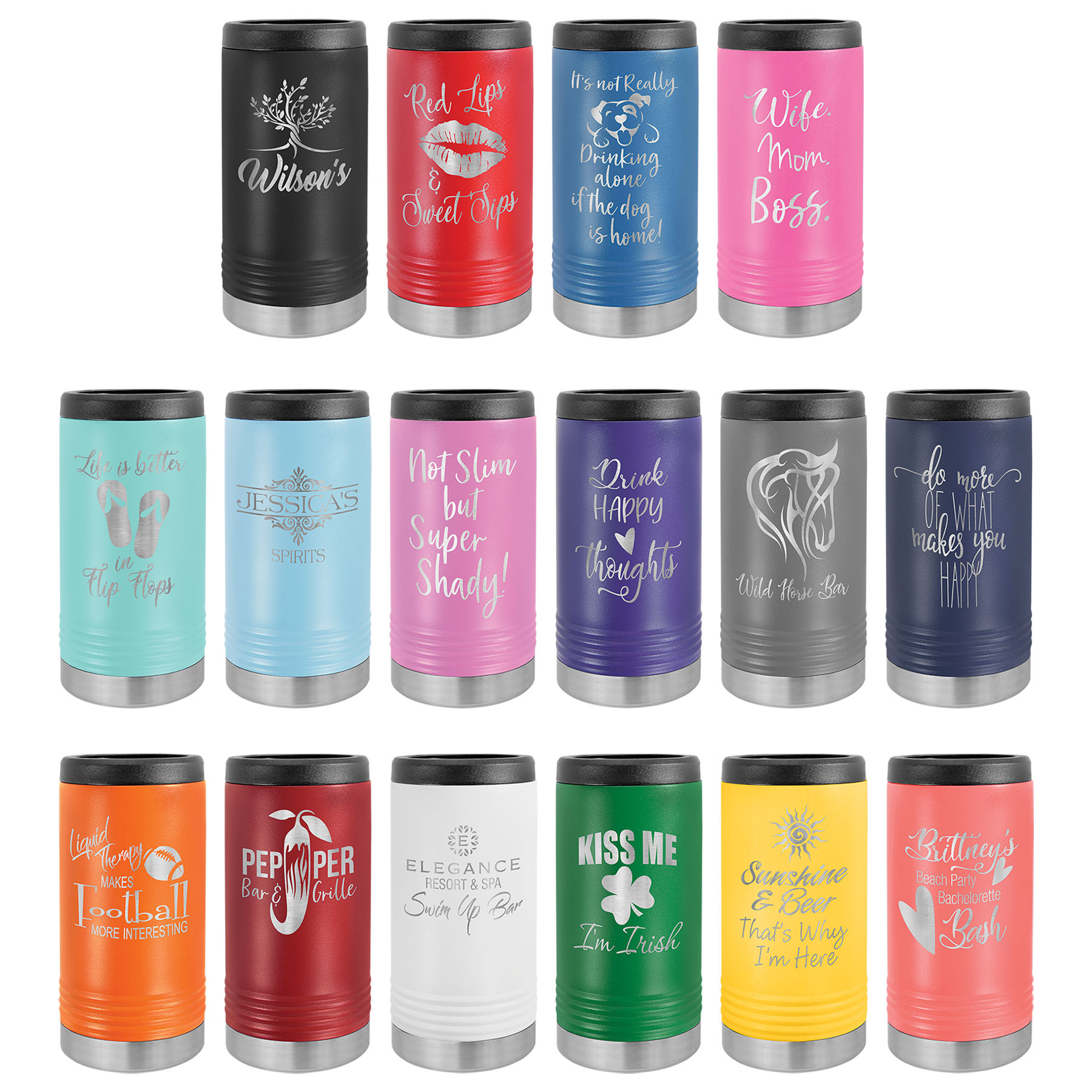 Polar Camel Stainless Steel SLIM Beverage Holder-17 Colors, custom koozie with logo imprint 3
