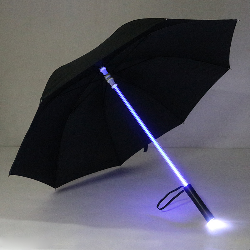 Lighted Shaft Umbrella With Flashlight 1