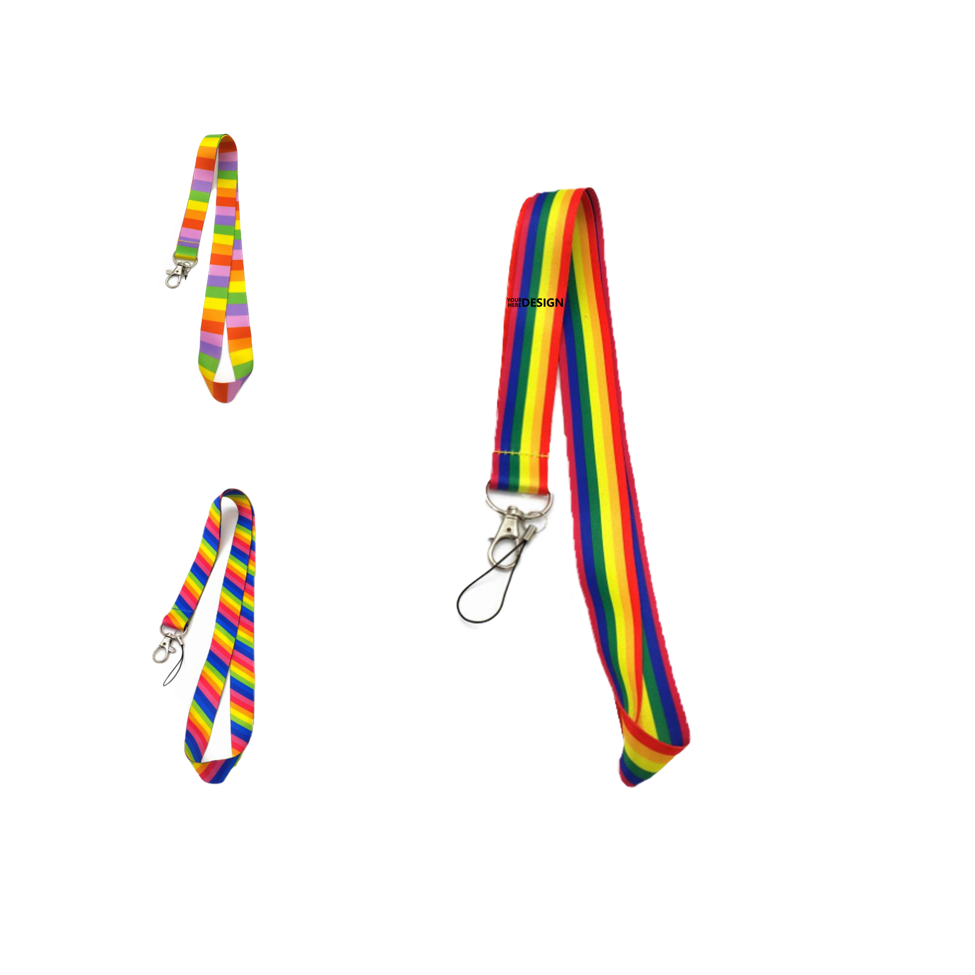 Polyester Cartoon Phone Strap with Rainbow Design 3