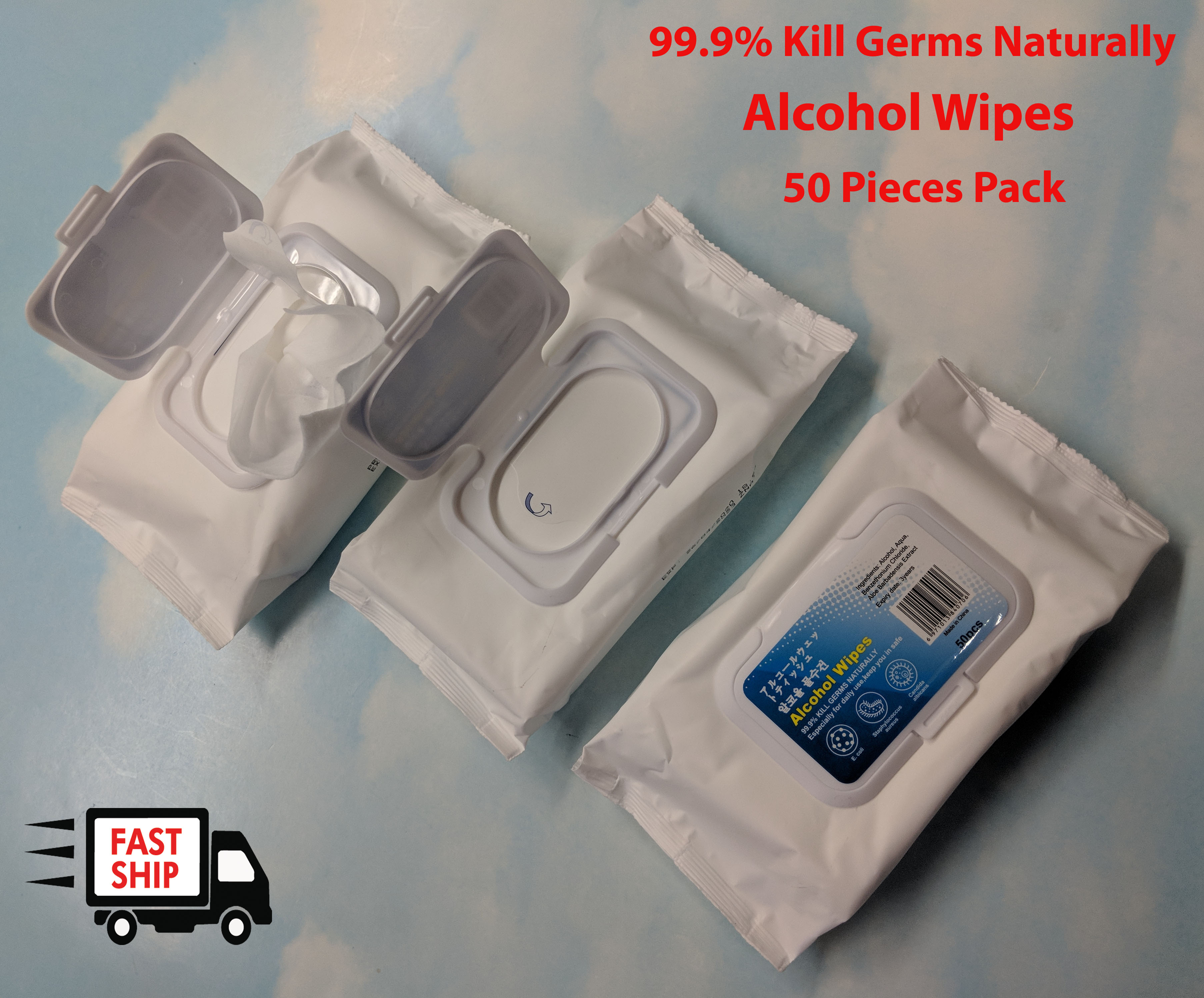 14% Alcohol Clean Wipes(50 pieces Pack) 2