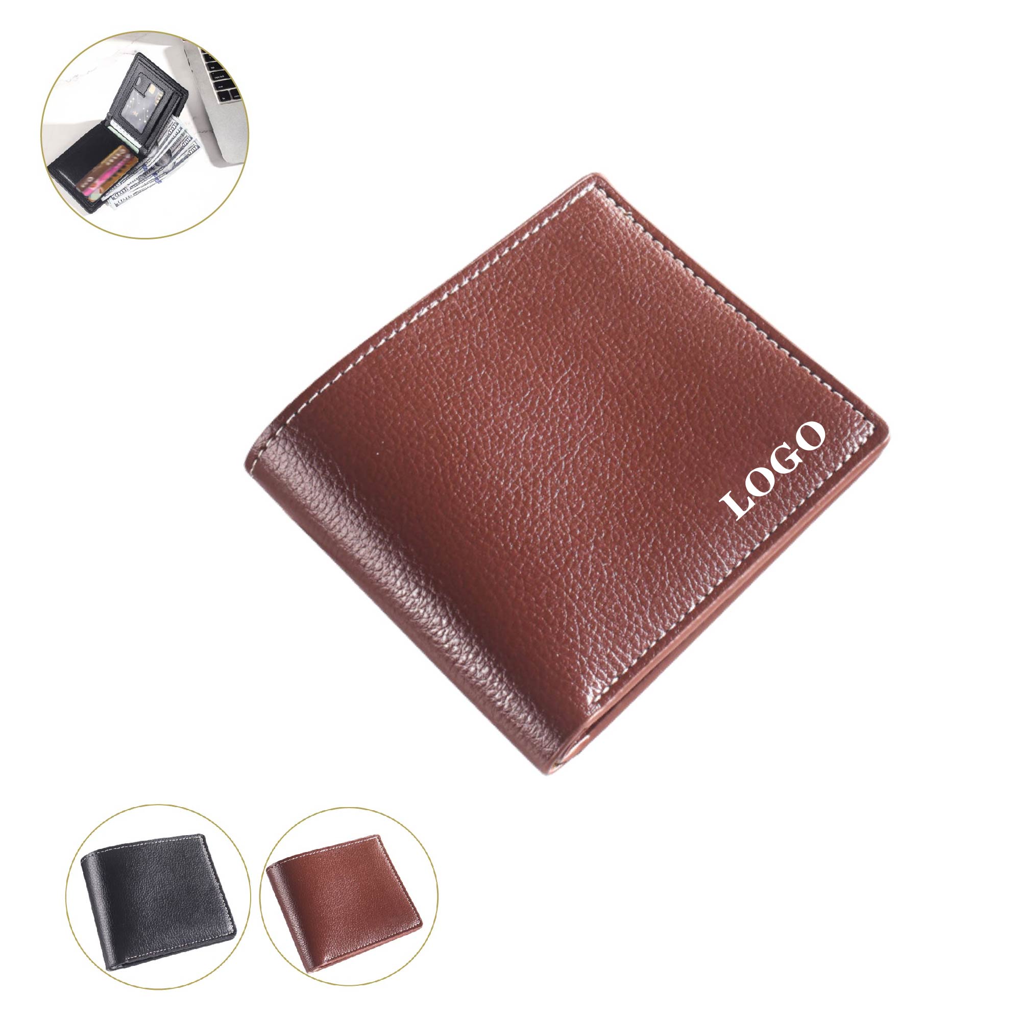 MOQ 10pcs Leather Short Wallet 3
