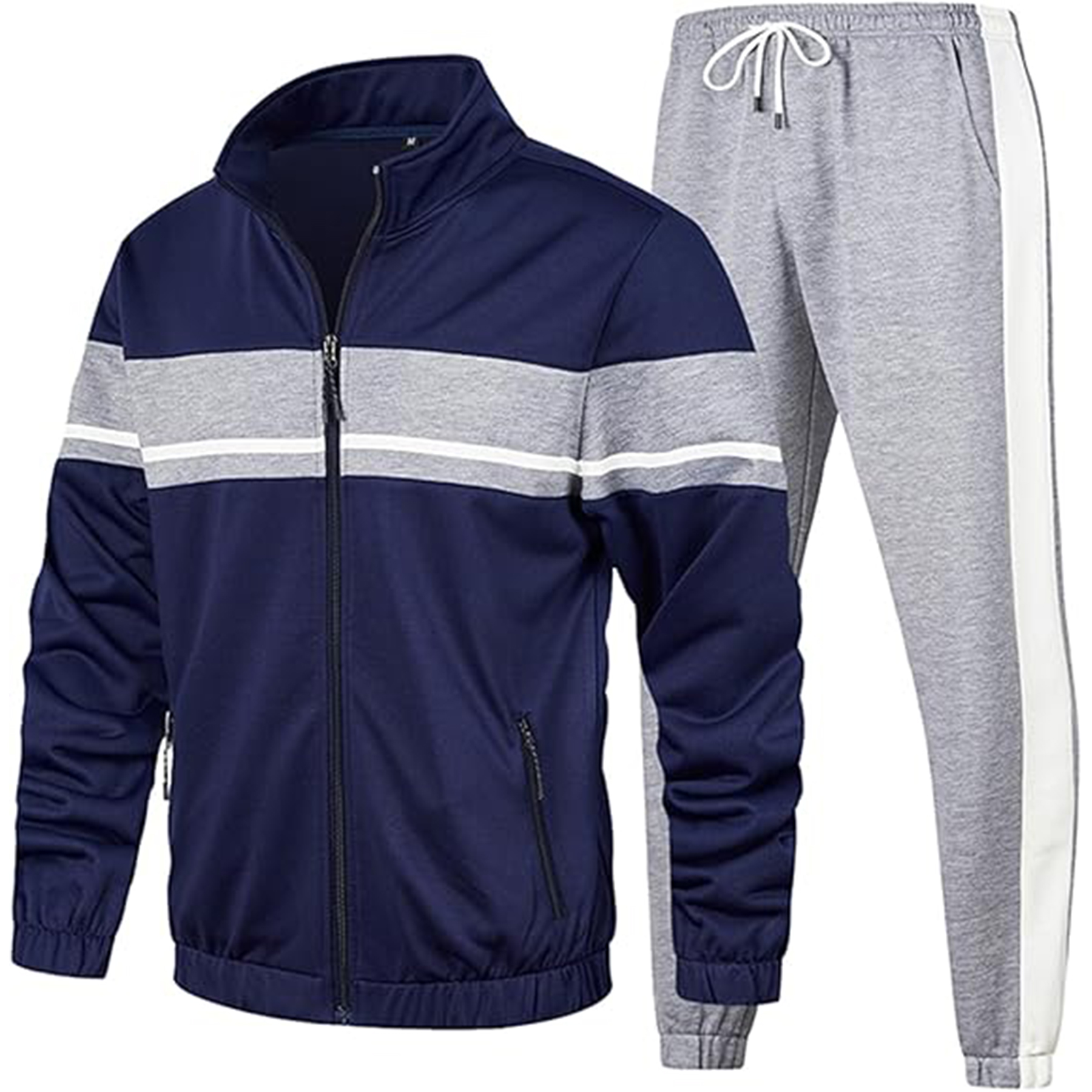 Casual Contrast Sports Jogging Tracksuits Set 9