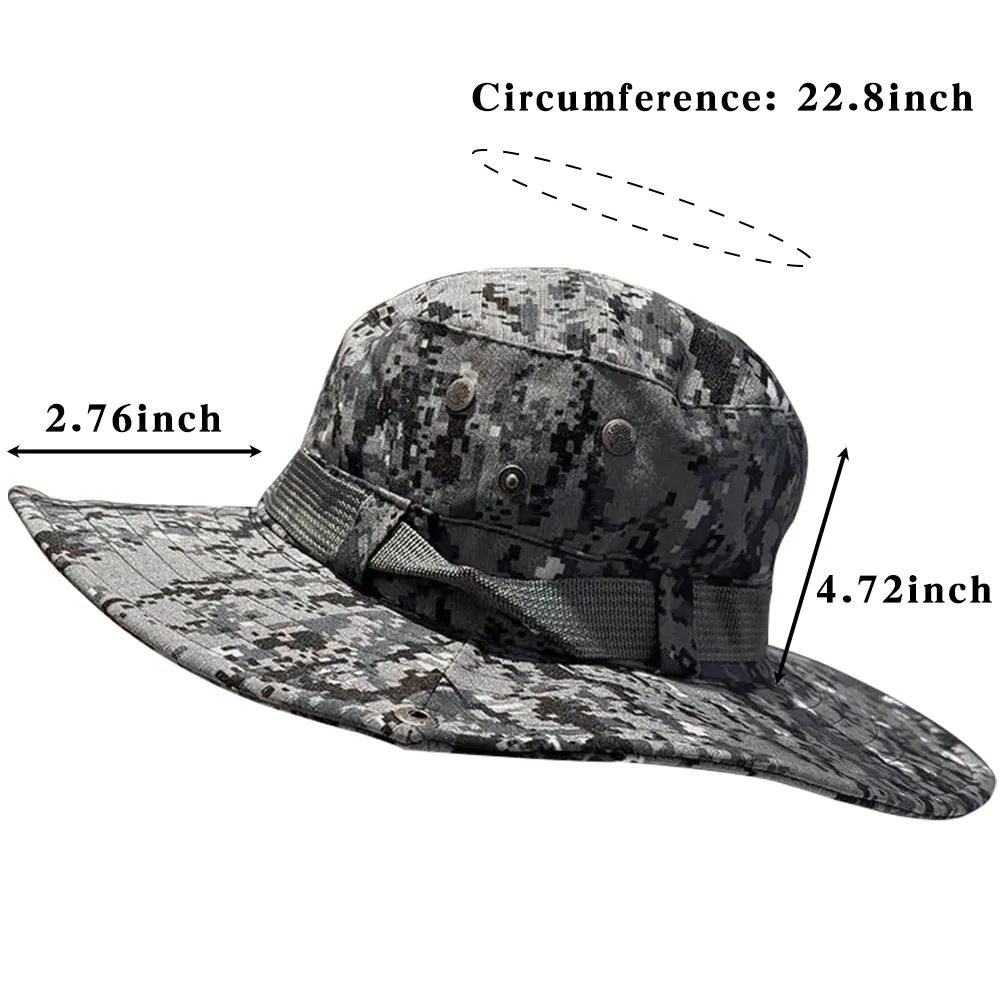 Wholesale Custom LOGO UPF50+ Boonie Hats Wide Brim Hiking 11