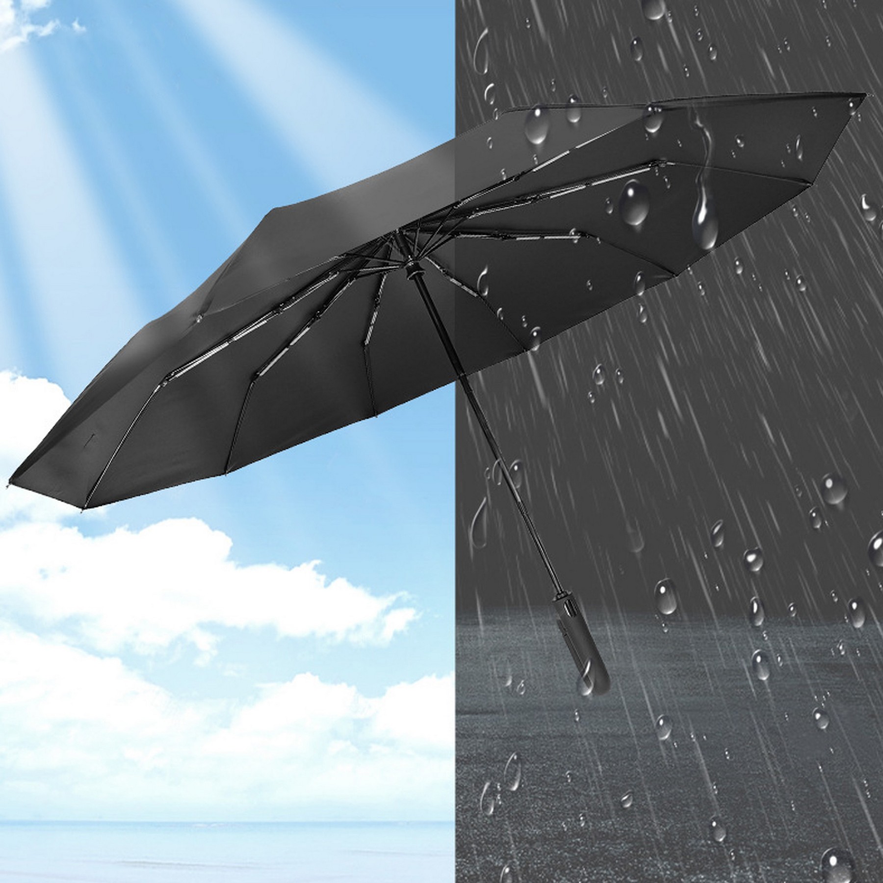 High-End Automatic Folding Umbrella For Both Sunny/ Rainy Days 5