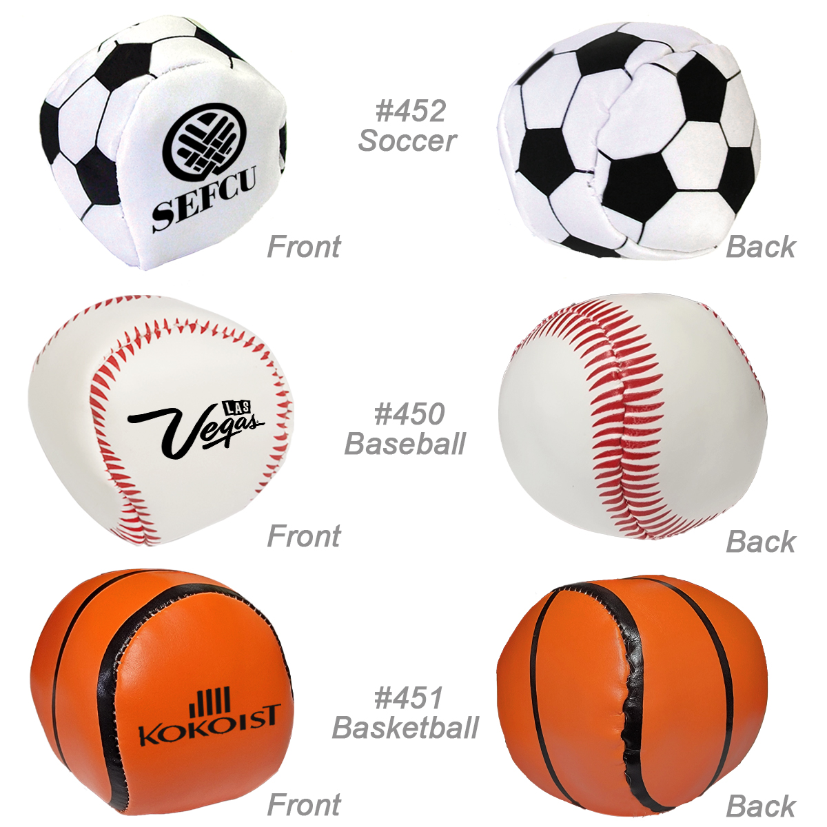 3" Squeezable Sports Balls & Stress Relievers 6