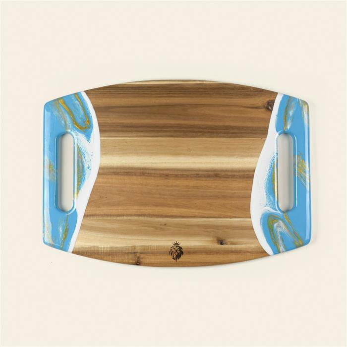 XL Curved Acacia Board With 2 Handles 34