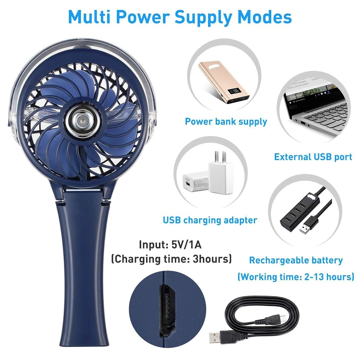 Portable Handheld Misting Fan With 7 Colorful Nightlight 4