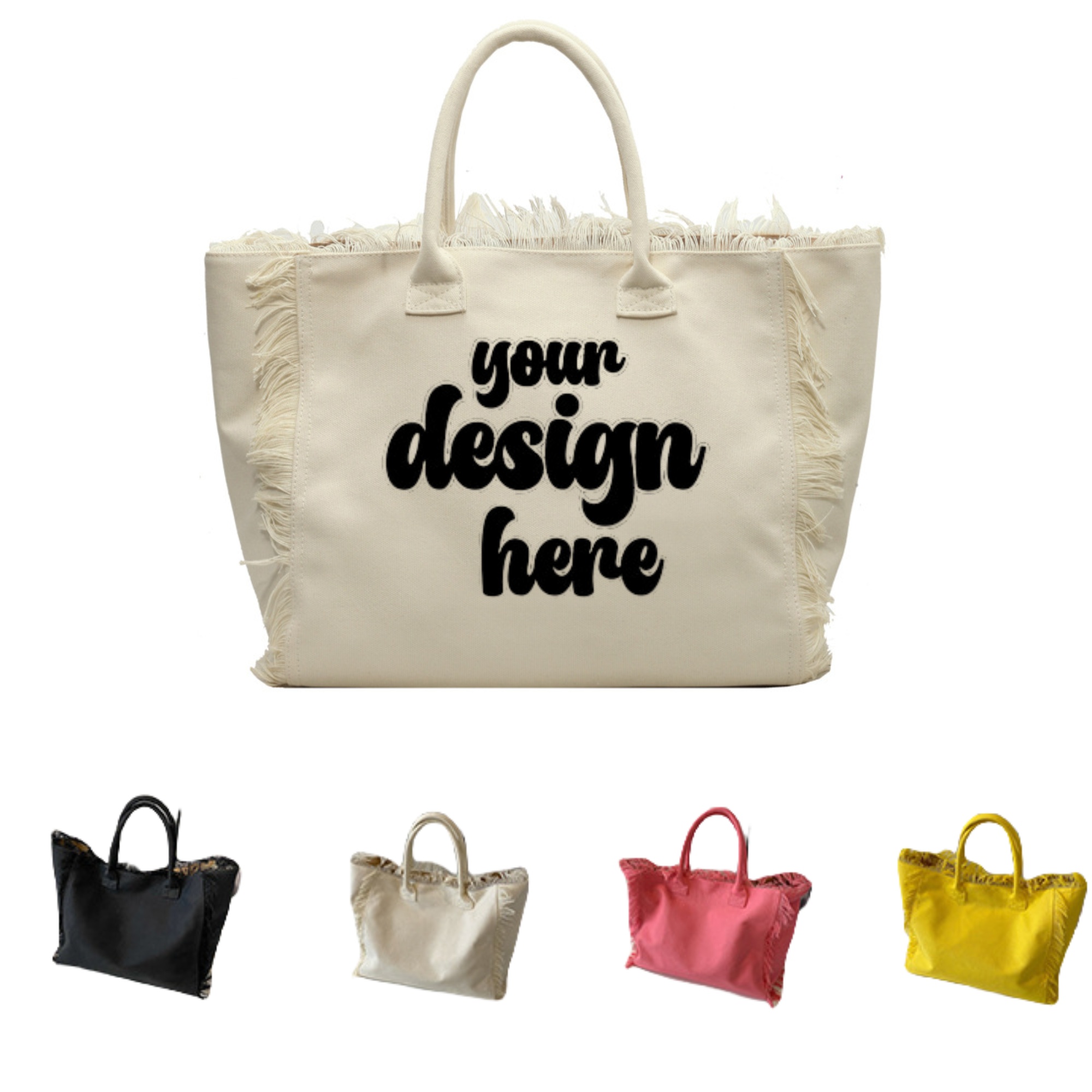 Fringes Canvas Tote, custom tote bag with logo imprint 6