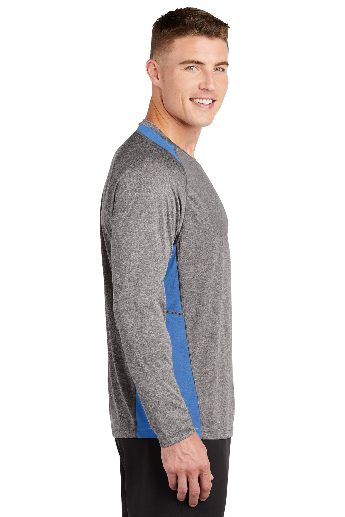 Sport-Tek Long Sleeve Heather Colorblock Contender Tee. ST361LS 33