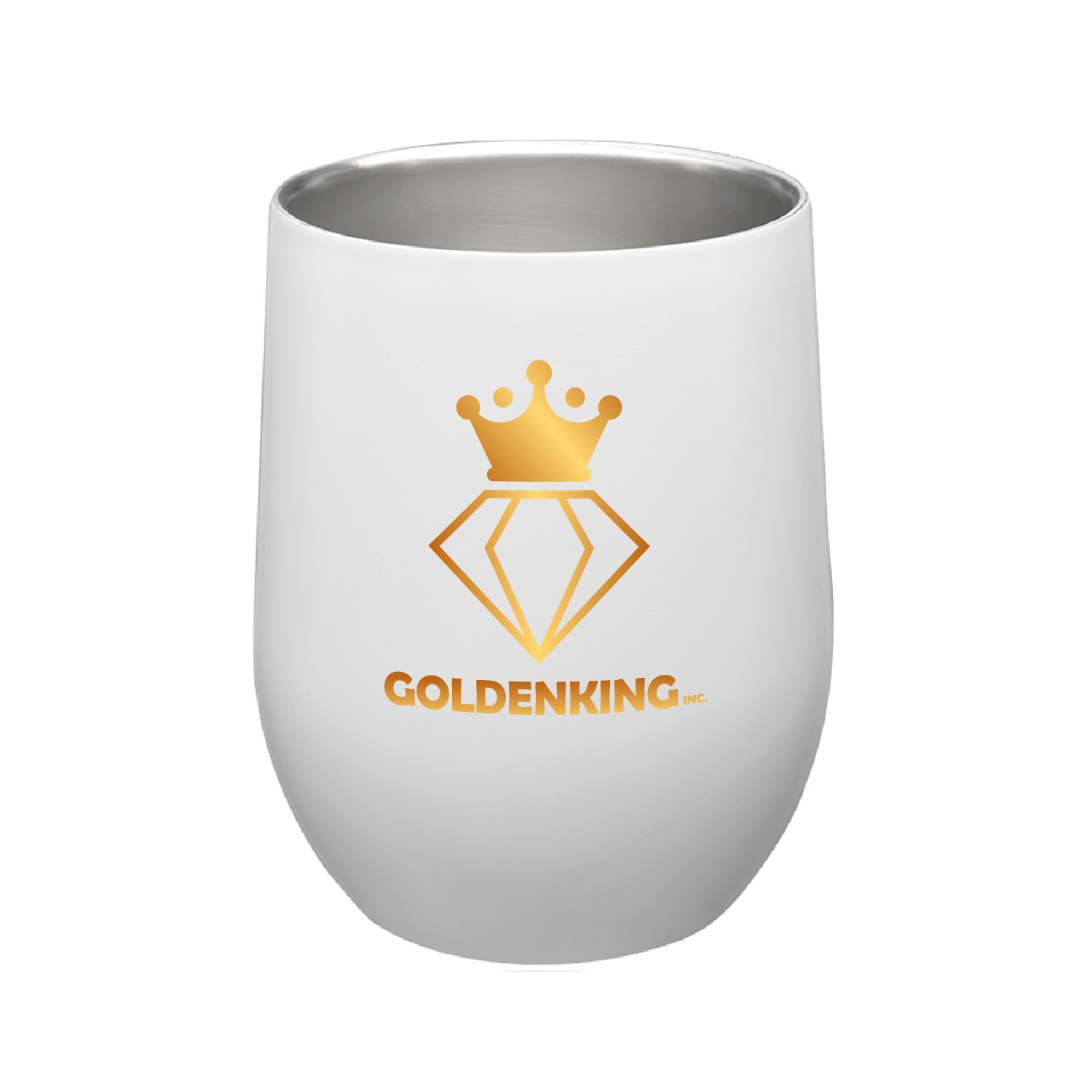 11 oz. Steward Stainless Steel Stemless Wine Glass (Full Color Imprint) 2