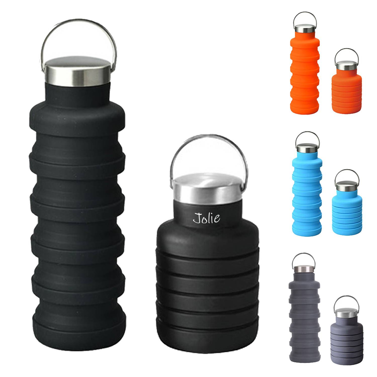 Foldable Silicone Water Bottle Travel Cup 2
