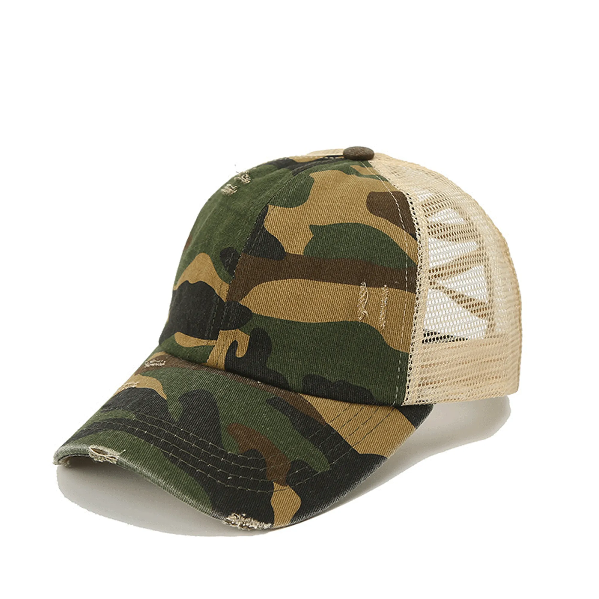 X Ponytail Washed Mesh Baseball Cap MOQ 50PCS 4