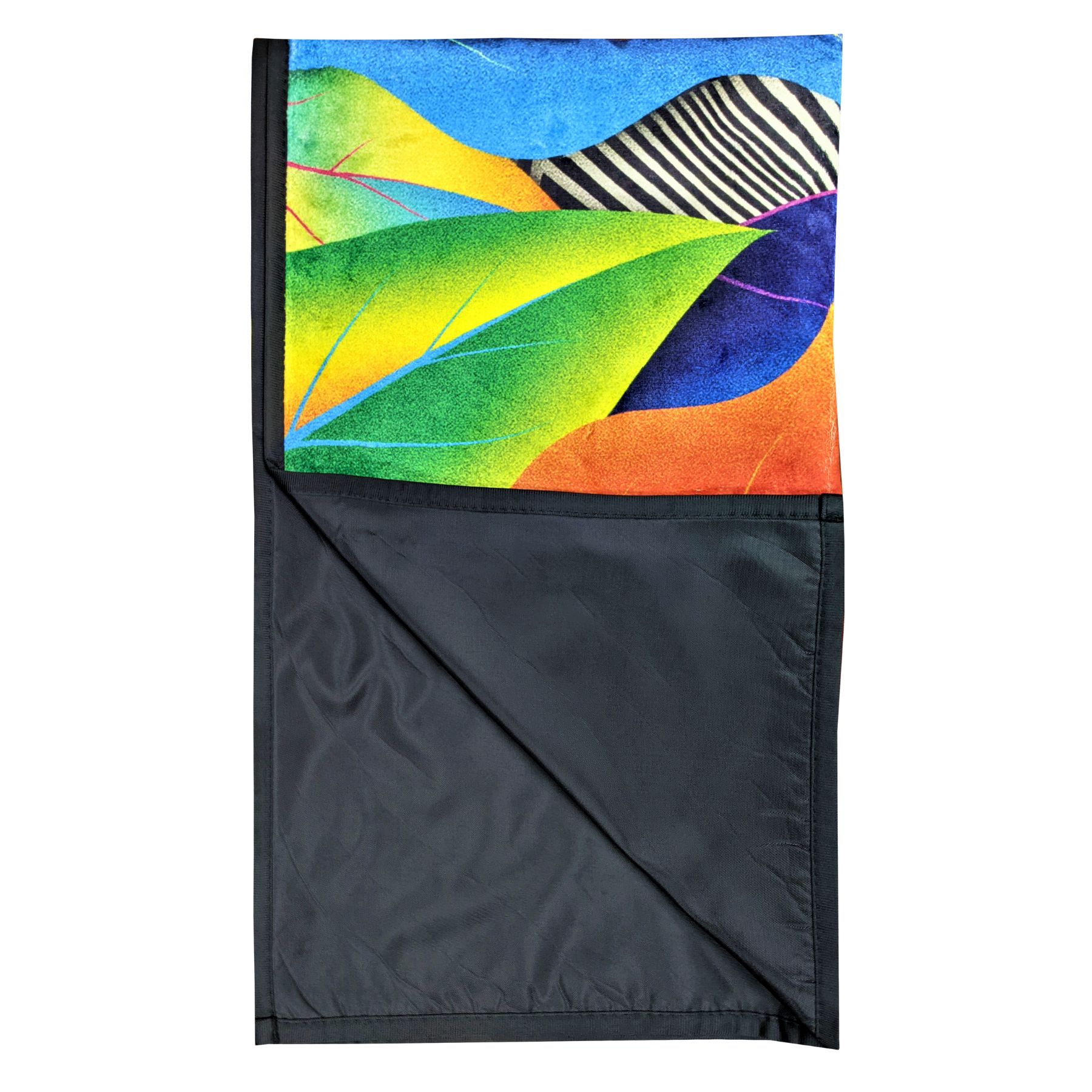 Picnic Blanket - 50" x 60" Micro-Plush,  Black Backing